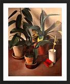 Still Life (1926) — Rubber Plant and Aloe by Alexander Kanoldt — black frame