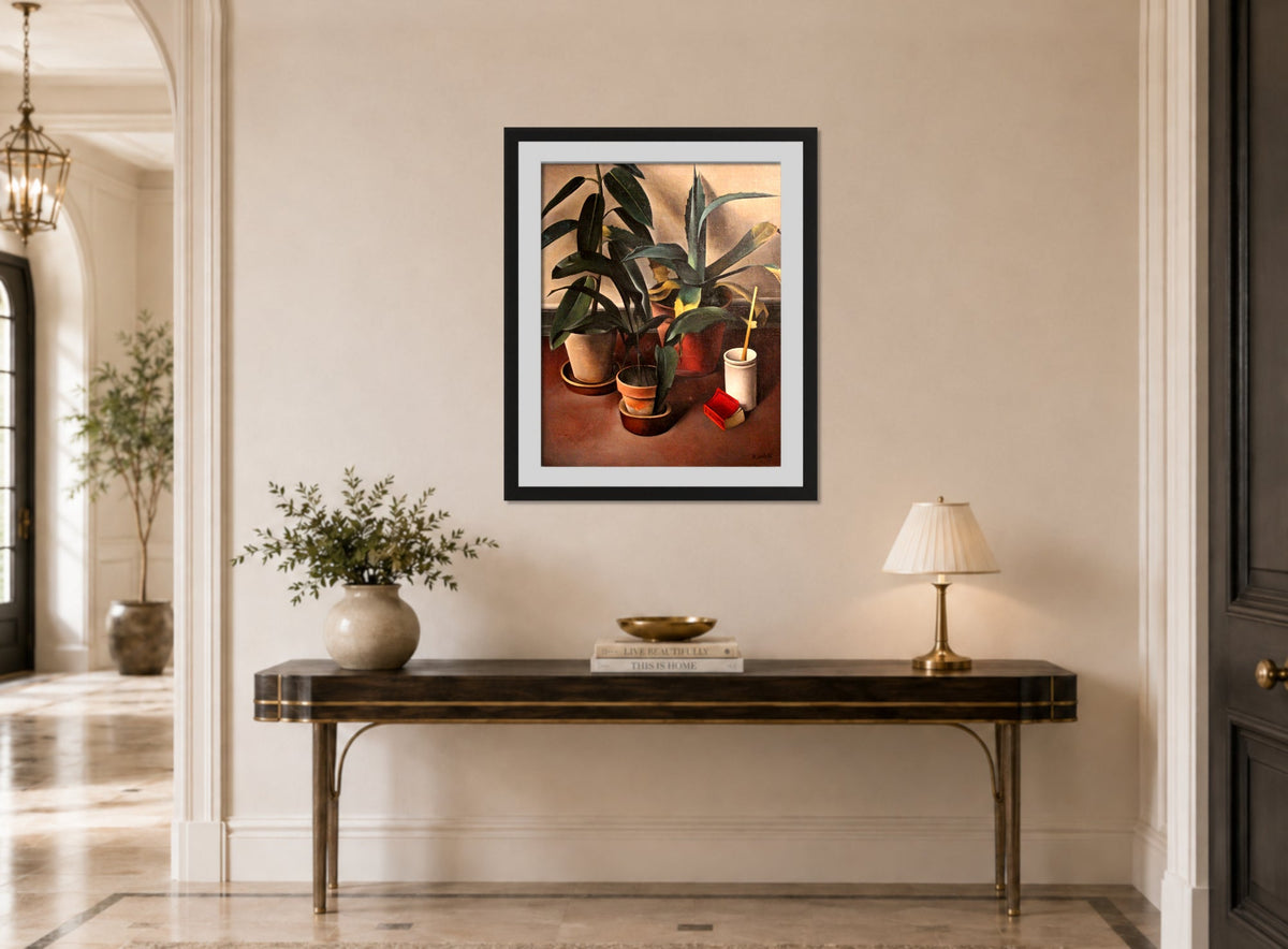 Still Life (1926) — Rubber Plant and Aloe by Alexander Kanoldt — hallway