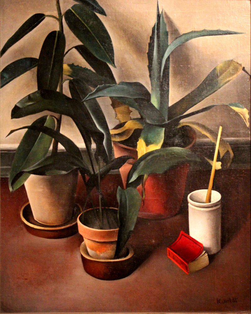 Still Life (1926) — Rubber Plant and Aloe by Alexander Kanoldt — unframed
