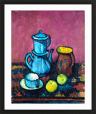 Still Life with Coffee Tableware and Apples (c. 1909–1910) by Alexander Kanoldt — black frame