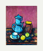 Still Life with Coffee Tableware and Apples (c. 1909–1910) by Alexander Kanoldt — rolled canvas