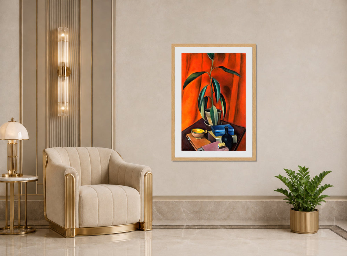 Still Life with Rubber Tree (1921) by Alexander Kanoldt — art deco roomset