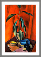 Still Life with Rubber Tree (1921) by Alexander Kanoldt — light grey frame