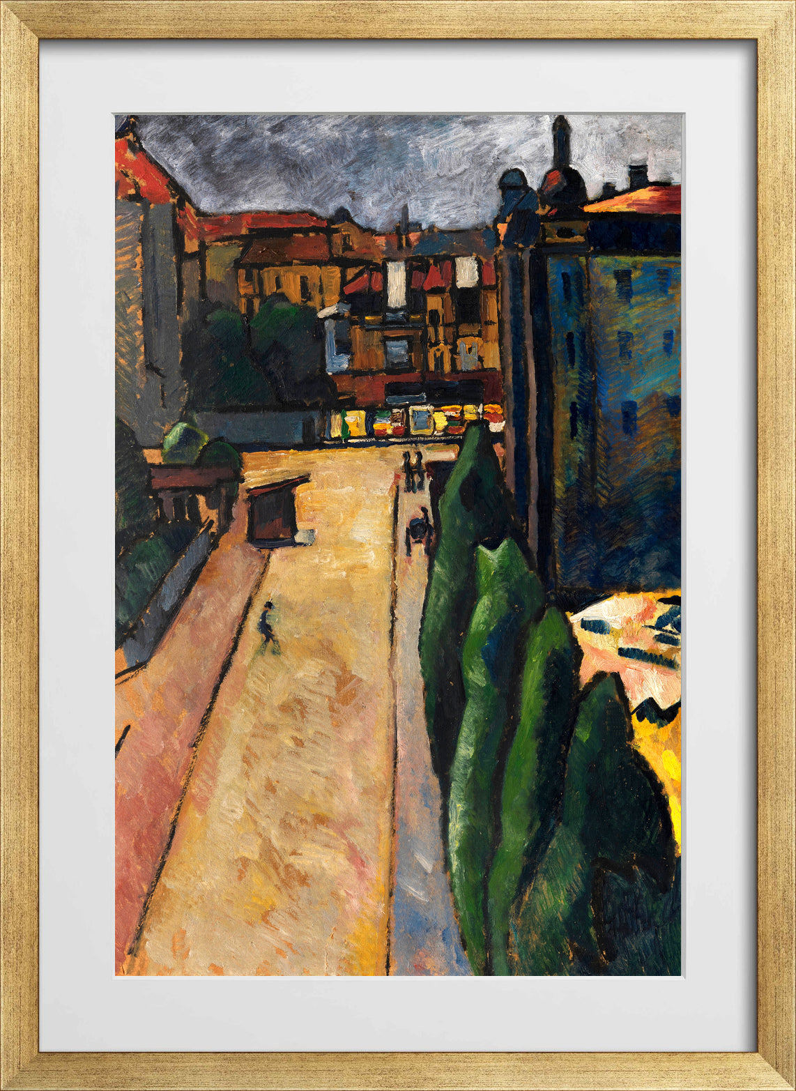 Straßenbild I (1913) by Alexander Kanoldt — gold frame