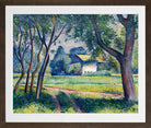 Wiesenlandschaft mit Gehöft (1921) by Alexander Kanoldt — brown frame