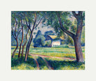 Wiesenlandschaft mit Gehöft (1921) by Alexander Kanoldt — rolled canvas