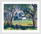 Wiesenlandschaft mit Gehöft (1921) by Alexander Kanoldt — white frame