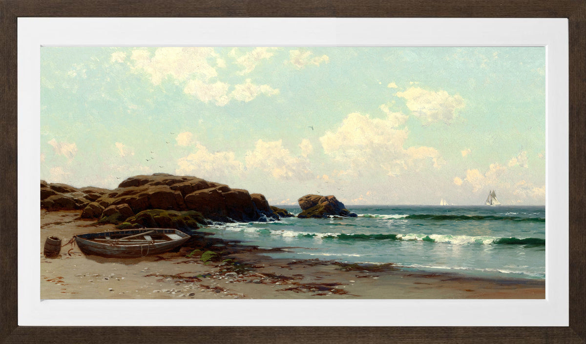 Alfred Thompson Bricher, Afternoon by the Ocean — brown frame
