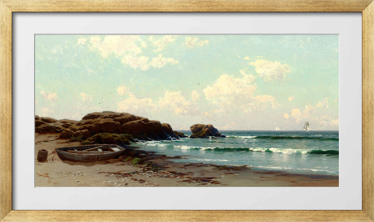 Alfred Thompson Bricher, Afternoon by the Ocean — gold frame
