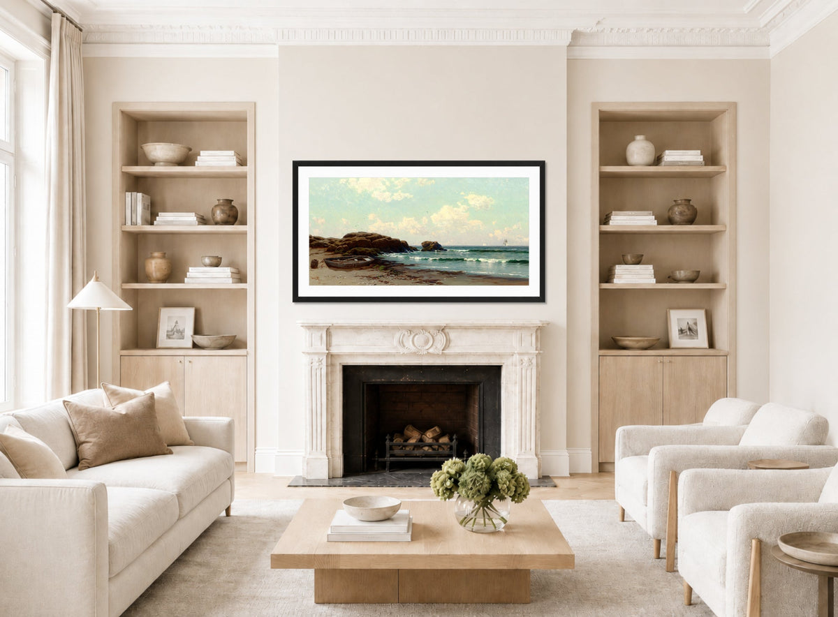 Alfred Thompson Bricher, Afternoon by the Ocean — living room roomset