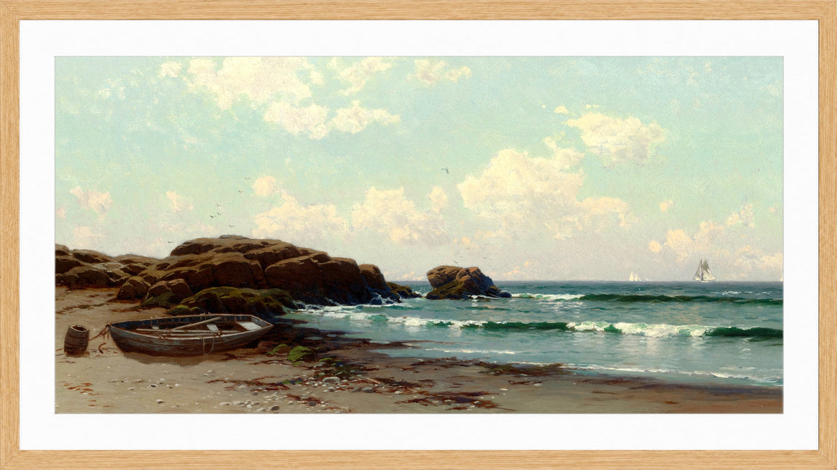 Alfred Thompson Bricher, Afternoon by the Ocean — oak frame