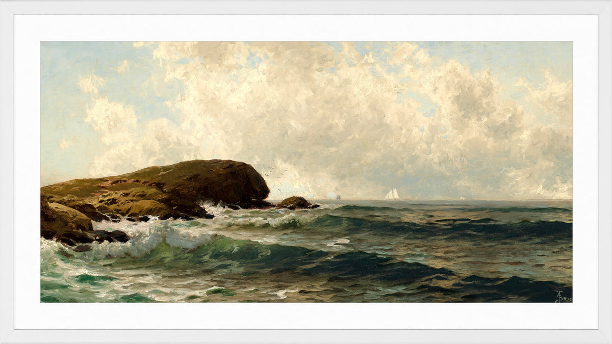 Alfred Thompson Bricher, Afternoon Surf — white frame