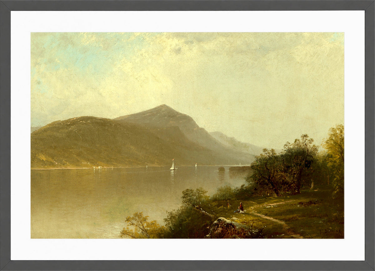 Alfred Thompson Bricher, Along the Hudson River (1872) — dark grey frame