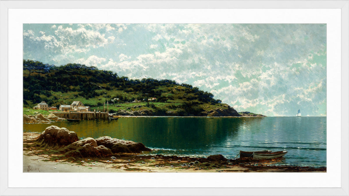 Alfred Thompson Bricher, Along the Maine Coast (1885) — white frame