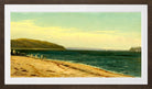 Alfred Thompson Bricher, Beach and Bay with Sailboats — brown frame