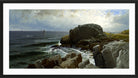 Alfred Thompson Bricher, Castle Rock, Marblehead (1878) — black frame