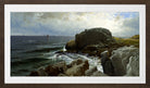 Alfred Thompson Bricher, Castle Rock, Marblehead (1878) — brown frame