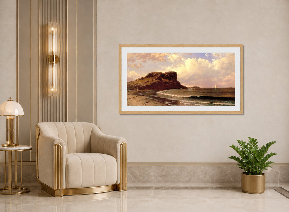 Alfred Thompson Bricher, Castle Rock, Nahant, Massachusetts — art deco roomset