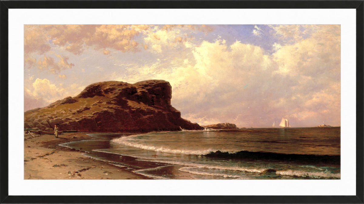 Alfred Thompson Bricher, Castle Rock, Nahant, Massachusetts — black frame