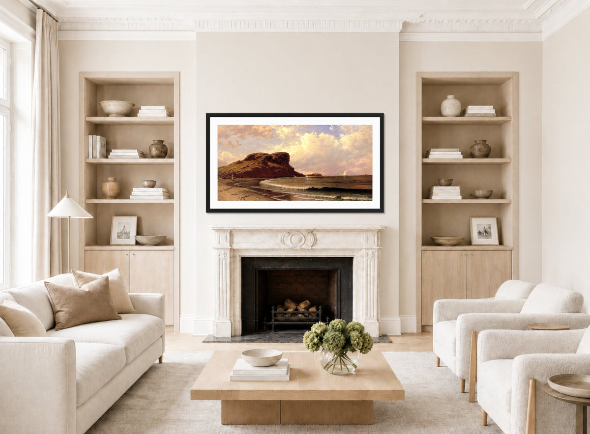 Alfred Thompson Bricher, Castle Rock, Nahant, Massachusetts — living room roomset