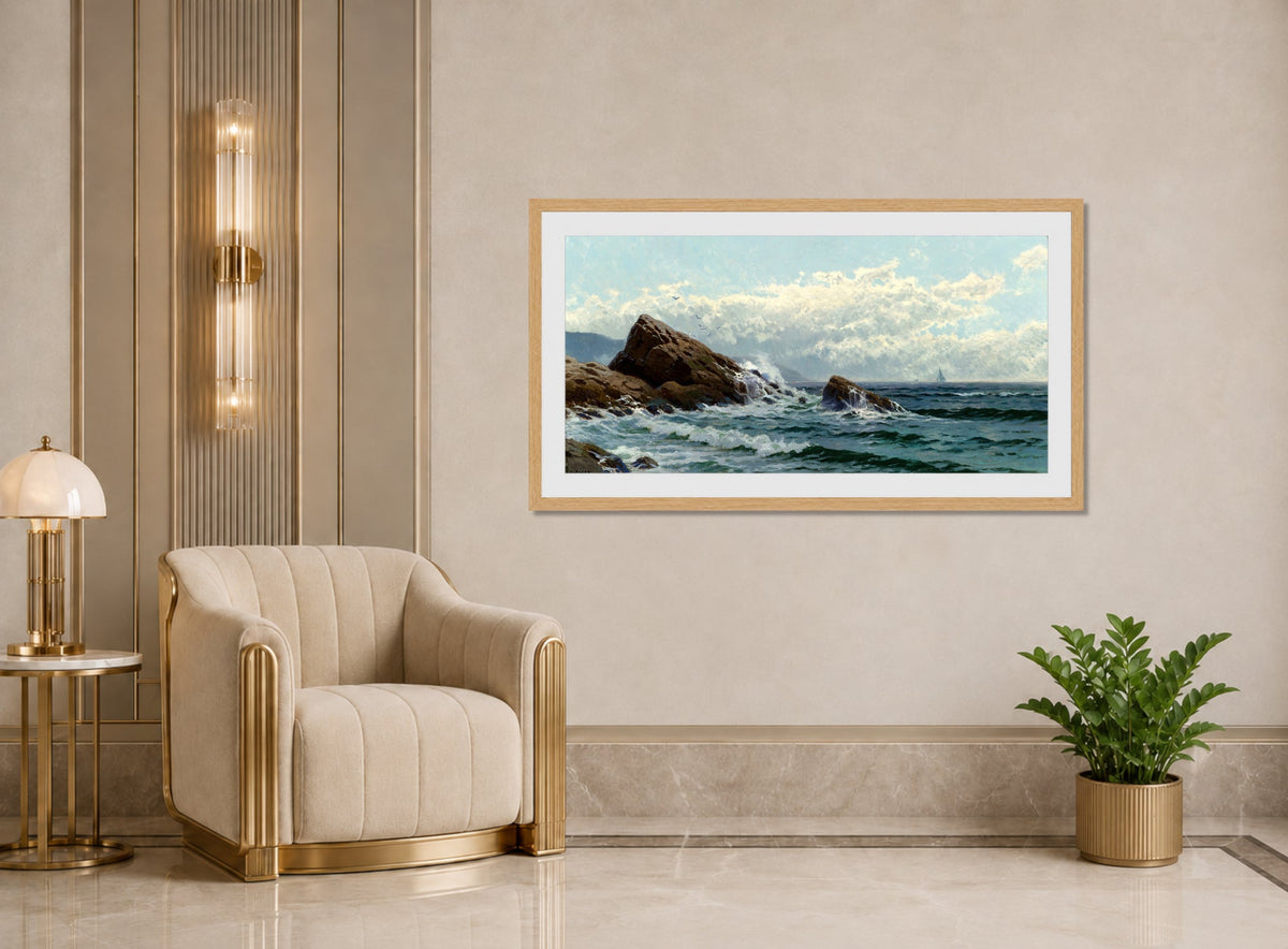 Alfred Thompson Bricher, Crashing Waves — art deco roomset