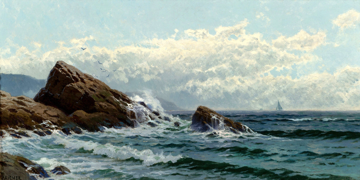 Alfred Thompson Bricher, Crashing Waves — unframed