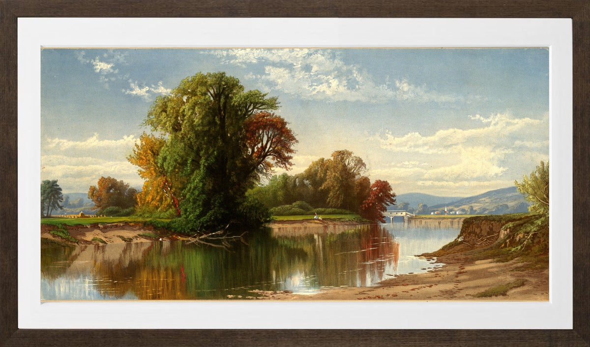 Alfred Thompson Bricher, Early Autumn on Esopus Creek — brown frame