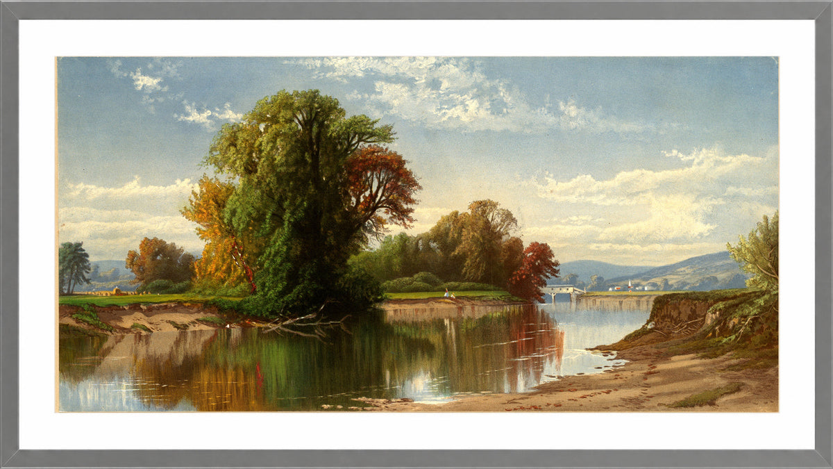Alfred Thompson Bricher, Early Autumn on Esopus Creek — light grey frame