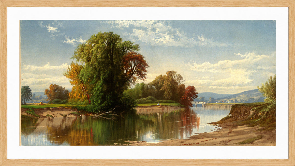 Alfred Thompson Bricher, Early Autumn on Esopus Creek — oak frame