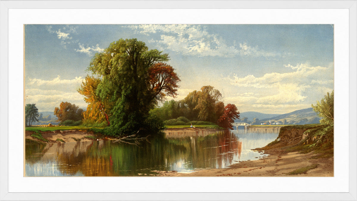 Alfred Thompson Bricher, Early Autumn on Esopus Creek — white frame