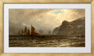 Alfred Thompson Bricher, Fishing Boats at Sea (1876–1877) — gold frame