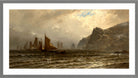 Alfred Thompson Bricher, Fishing Boats at Sea (1876–1877) — light grey frame