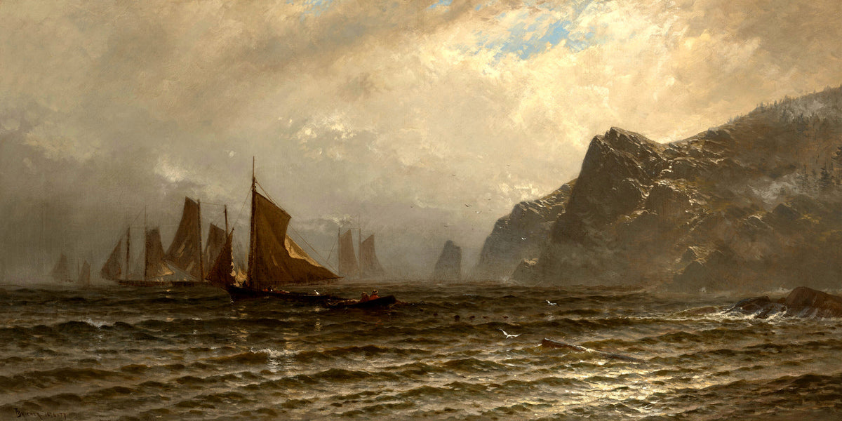 Alfred Thompson Bricher, Fishing Boats at Sea (1876–1877) — unframed