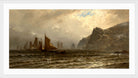 Alfred Thompson Bricher, Fishing Boats at Sea (1876–1877) — white frame