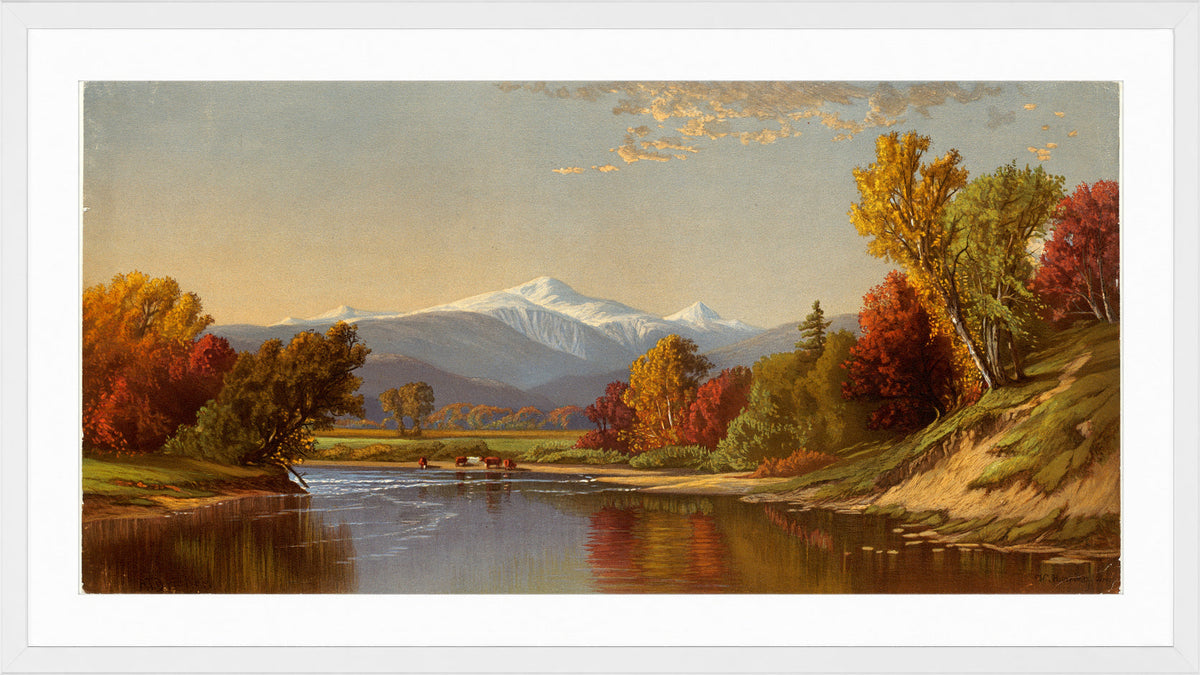 Alfred Thompson Bricher, Late Autumn in the White Mountains — white frame
