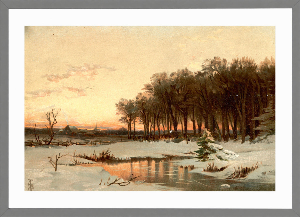Alfred Thompson Bricher, Late Autumn, Saco River — light grey frame
