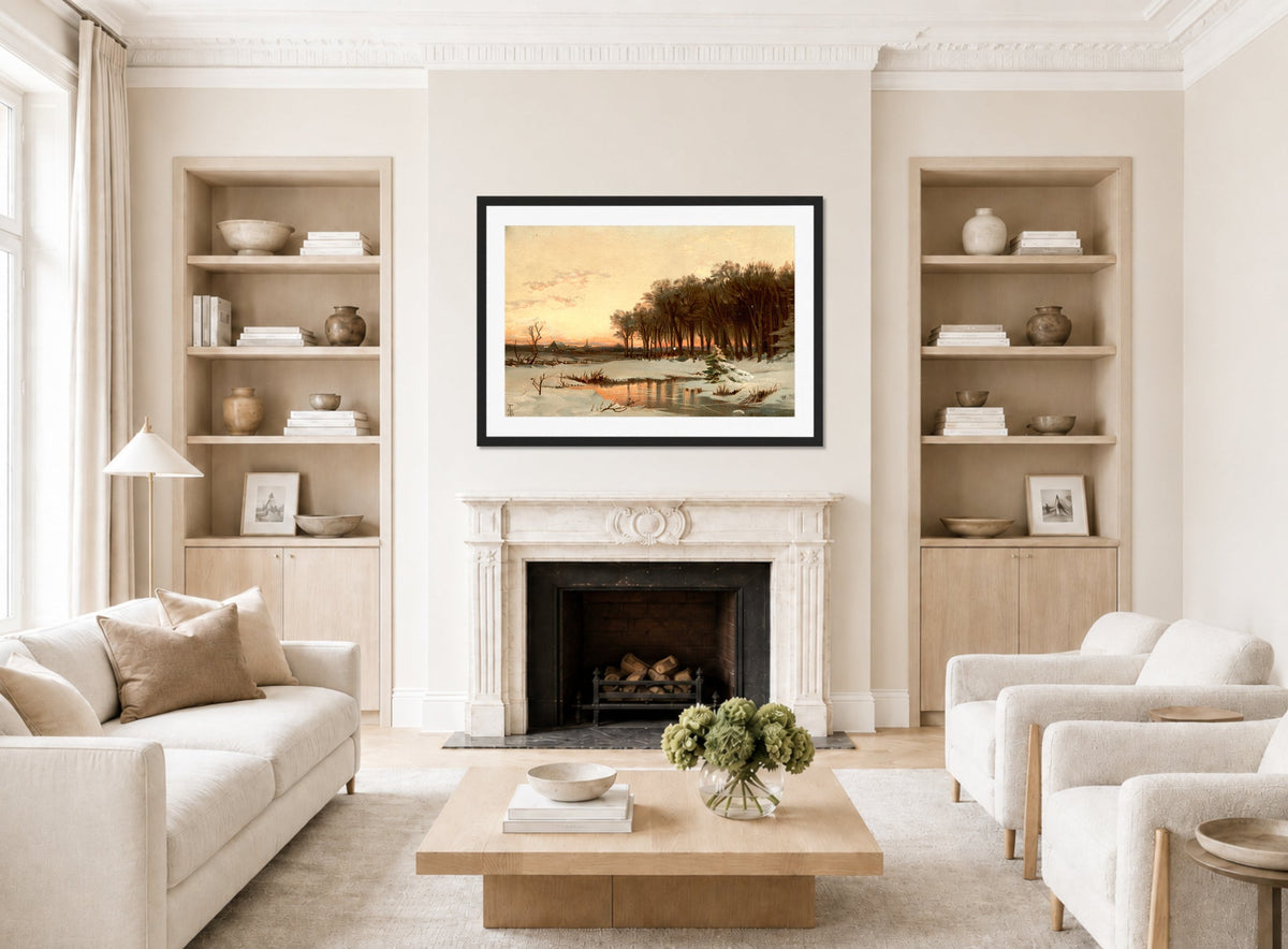 Alfred Thompson Bricher, Late Autumn, Saco River — living room roomset