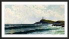 Alfred Thompson Bricher, Lighthouse by the Sea — black frame