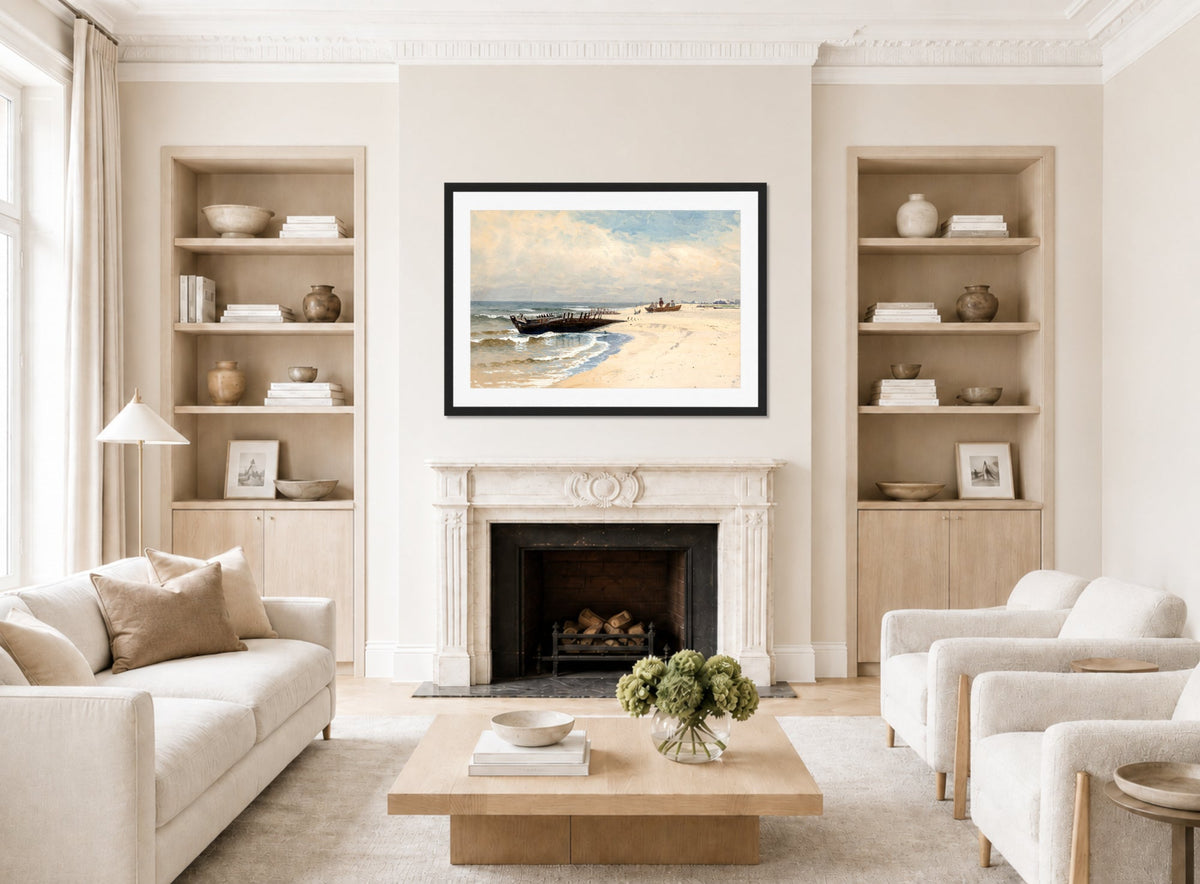 Alfred Thompson Bricher, Low Tide (1880) — living room roomset