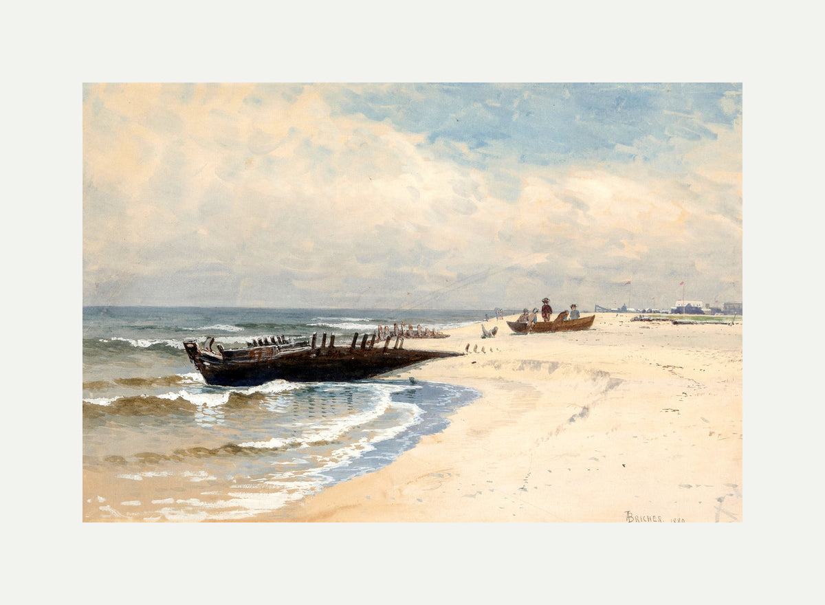 Alfred Thompson Bricher, Low Tide (1880) — rolled canvas