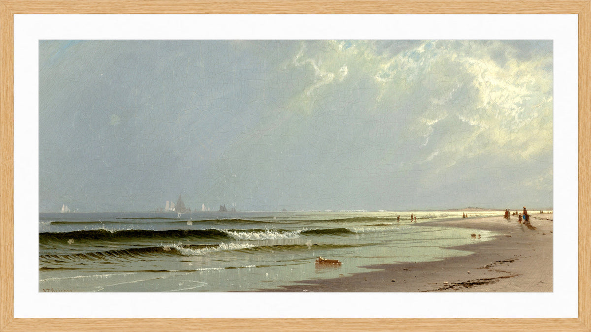 Alfred Thompson Bricher, Newport Beach (1872) — oak frame