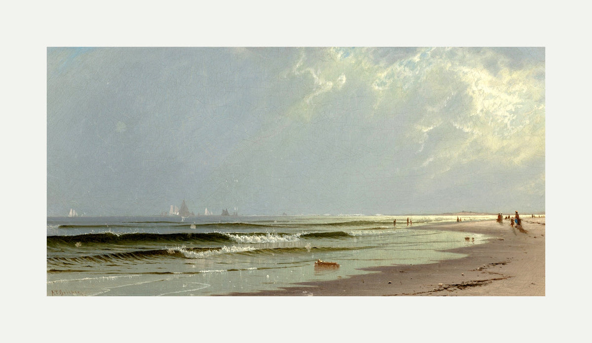 Alfred Thompson Bricher, Newport Beach (1872) — rolled canvas