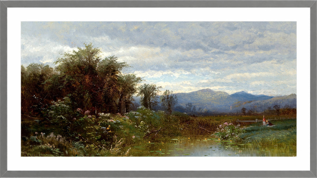 Alfred Thompson Bricher, North Conway, New Hampshire (circa 1858) — light grey frame
