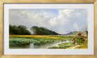 Alfred Thompson Bricher, On the Meadows of Old Newburyport (1873) — gold frame