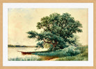 Alfred Thompson Bricher, Punt on a River — oak frame