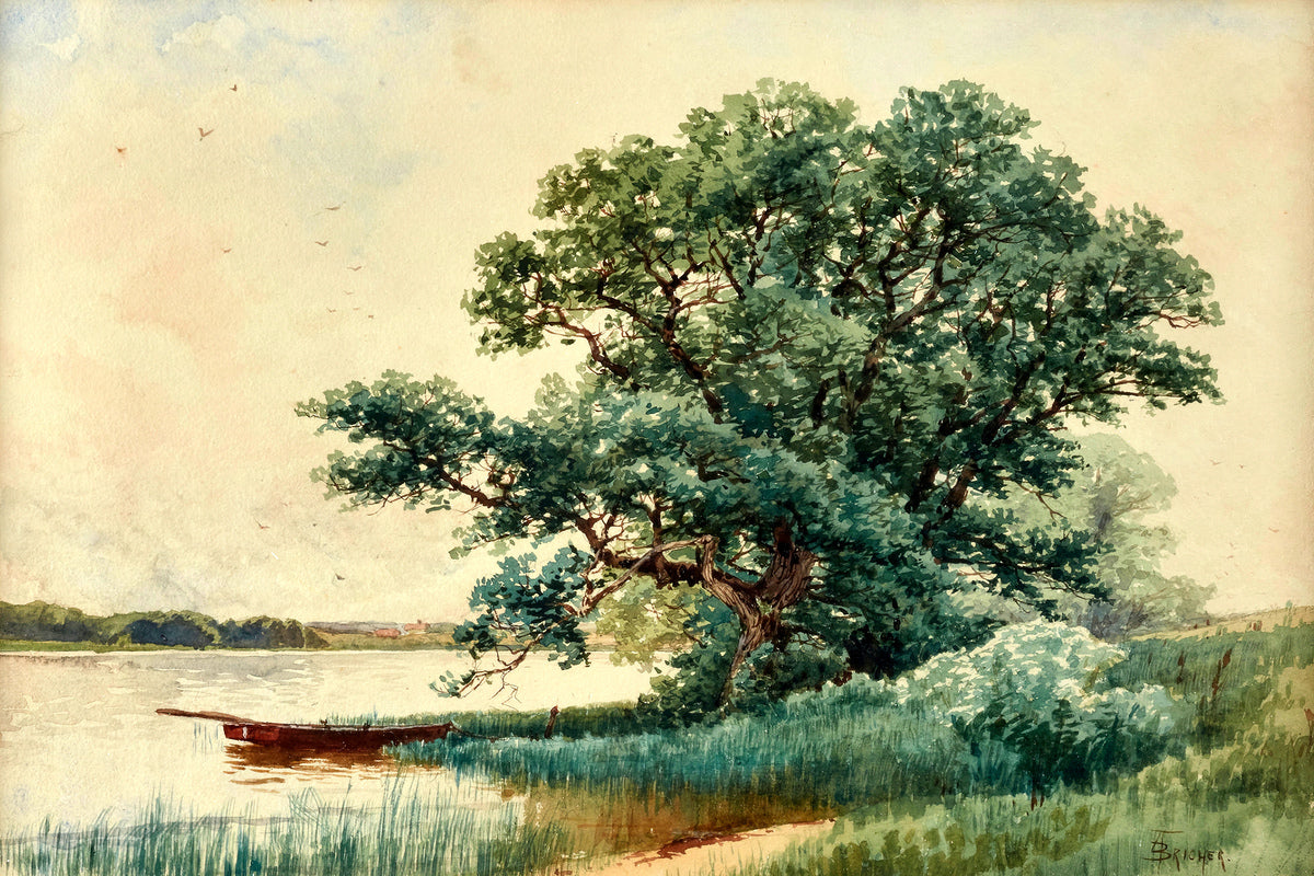 Alfred Thompson Bricher, Punt on a River — unframed