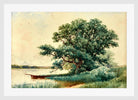 Alfred Thompson Bricher, Punt on a River — white frame