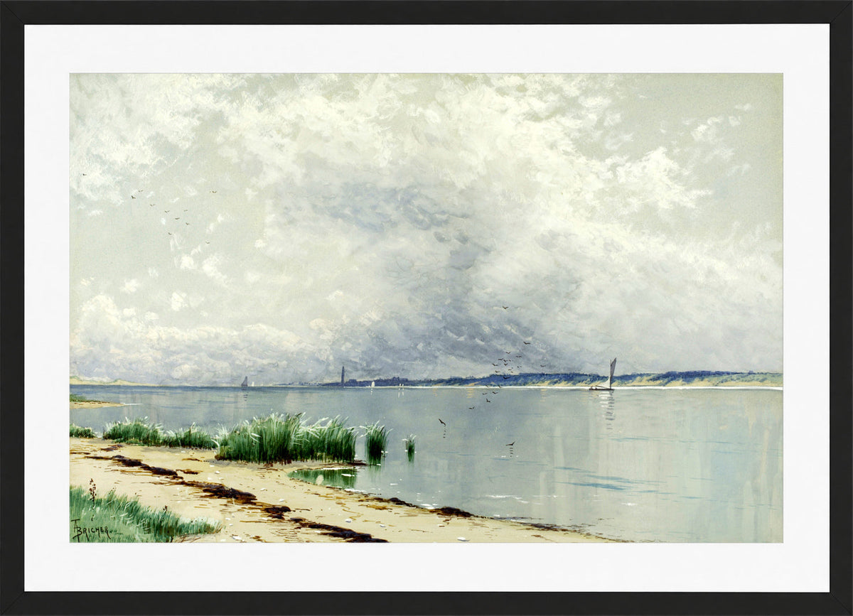 Alfred Thompson Bricher, Reflected Reeds (circa 1875) — black frame