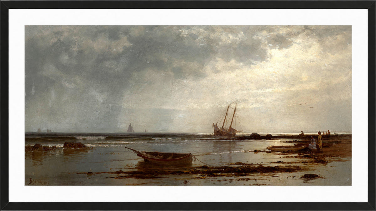 Alfred Thompson Bricher, Seascape (1878) — black frame