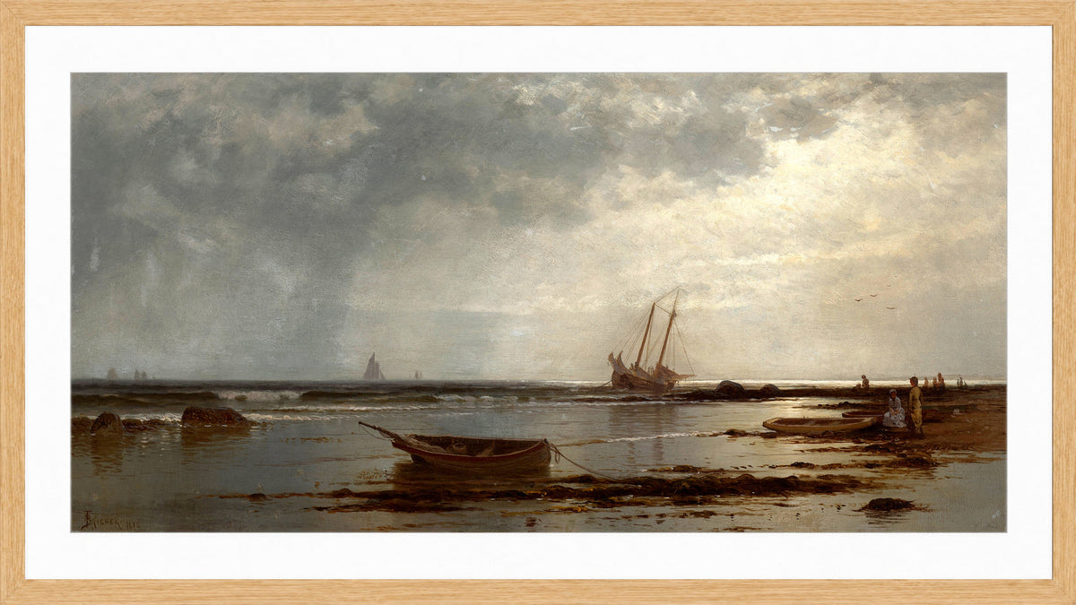 Alfred Thompson Bricher, Seascape (1878) — oak frame